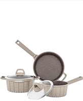 New Nonstick Pots and Pans Set, Brown Granite