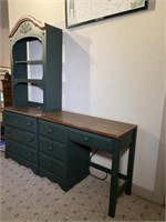 Dresser and Desk with Bookcase Tops