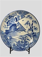 Large blue and white plate dish