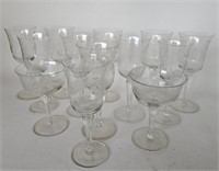 Wheel Engraved Crystal Goblets -assorted sizes