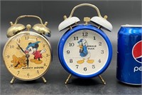2 Disney Alarm Clocks: Mickey Mouse & Donald Duck