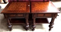 Ornate One Drawer End Tables
