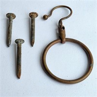 Antique RR Date Nails & Jailor's Key Ring