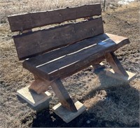 Rustic Live Edge Wood Bench