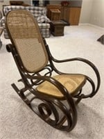 Bent Wood Rocker with Cane Seat and Back