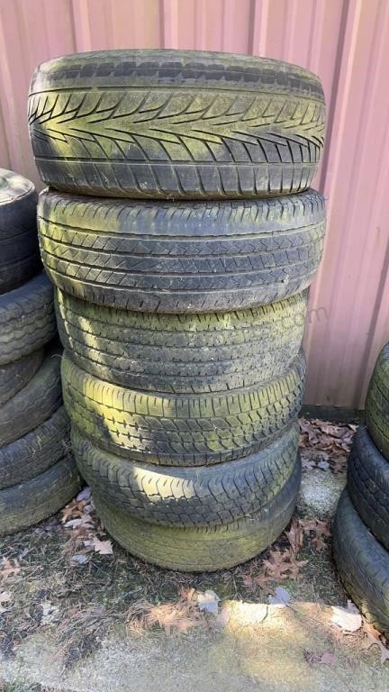 TIRES STACK OF 6 TIRES FOR GARDEN PLANTERS
