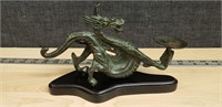 Vintage Metal Brass Dragon Candle Holder