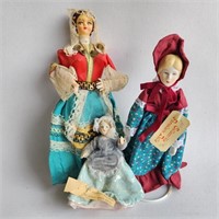 Hand Made Soft Dolls w/Porcelain Heads