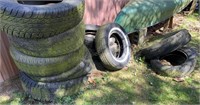 TIRES STACKS OF TIRES FOR GARDEN PLANTERS 12