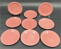 8 Vintage Fiestaware Rose Salad Plates Laughlin
