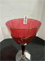 LARGE WEST VIRGINIA GLASS BOWL ON STEM