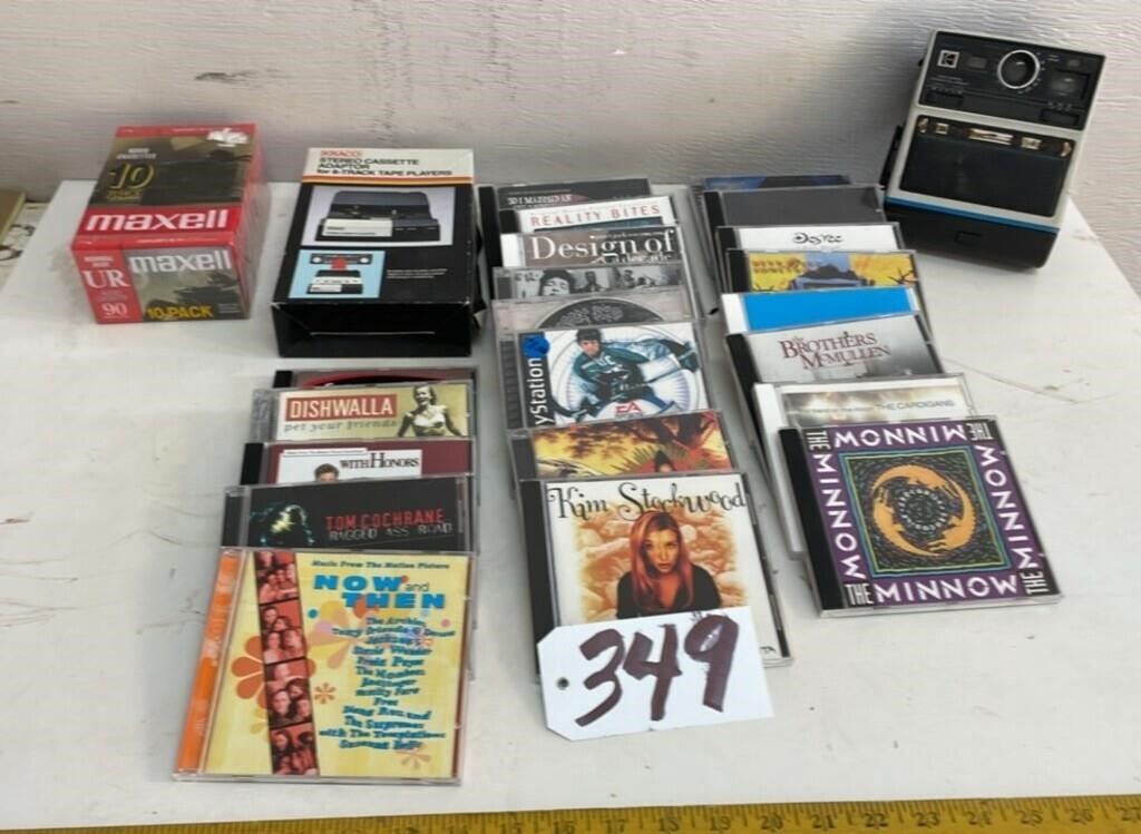 Asst. of music CDFT.s, blank cassette tapes,