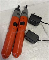 Pair of BLACK AND DECKER CORDLESS SCREWDRIVERS ,