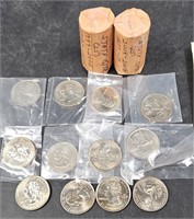 US State Quarters - 2 Rolls & 12 Singles