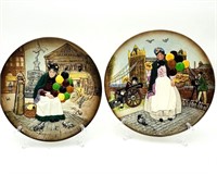 2 BALLOON SELLER WOMAN  PLATE SET Royal Doulton