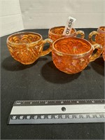 SIX. CARNIVAL GLASS PUNCH CUPS.
