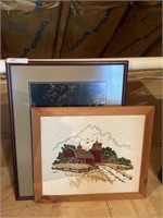 Needlepoint and Framed Print