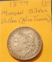 1879 Morga Silver Dollar, Nice Toning