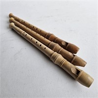 Wooden Soprano Recorders (3) w/Instructions