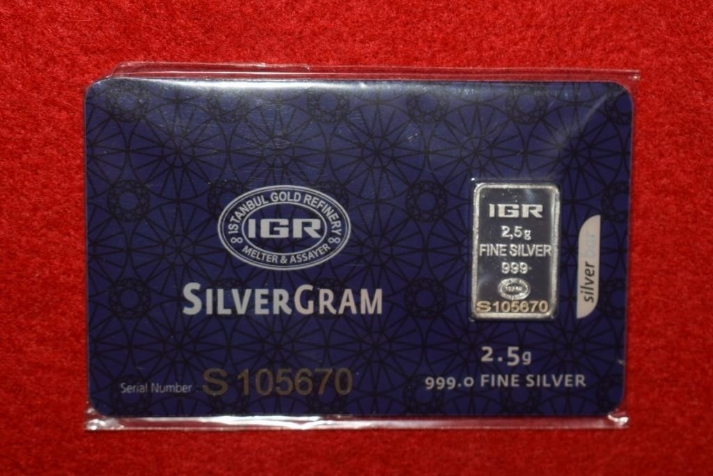 2.5g IGR Silver Bar    .999  S105670