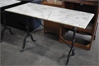 Marble Top Heavy Iron Base Table 47 x 24