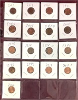 Sheet With 17 Error Lincoln Pennies