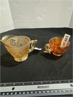 TWO CARNIVAL GLASS ITEMS