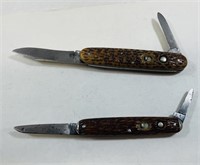 2 Vintage Shrade 2 Blade Pocket Knives