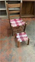 Primitive chair with Footstool