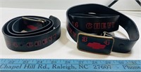 2 Vintage 1934 Chevy Belts w/ Belt Buckles