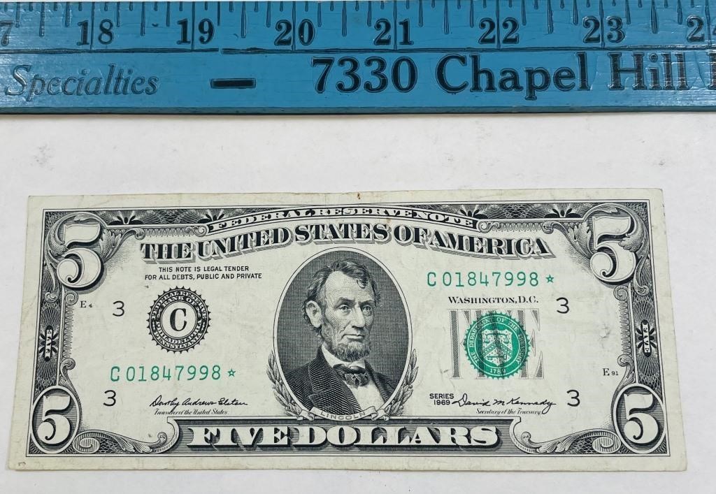 1969 $5 Star Note