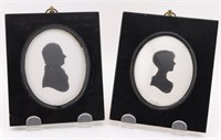 19th C. Meirs & Field India Ink Silhouettes
