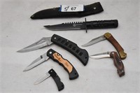 Five Folding Knives & Military Power Survival Kni