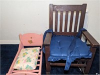 Assorted Child's Chair  & Doll Crib