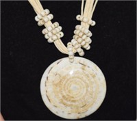 Conus Spiral Shell Necklace w/ Cord