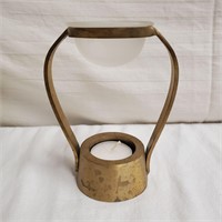 Brass oil warmer with curved sides