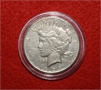 1927 Peace Silver Dollar in Case