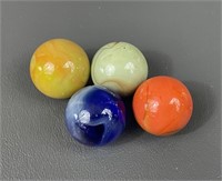 Four Vintage Marbles (Akro, Peltier, Algate)