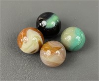 Four Vintage Marbles (Marble King, Akro, & More)