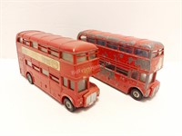 2 - VINTAGE DOUBLE DECKER DINKY BUSES
