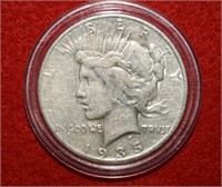 1935 Peace Silver Dollar in Case
