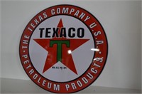 Round Metal Texaco Sign
