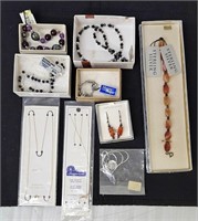 Assorted Jewelry:14Kt, Sterling Silver Bracelets +