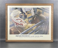 1996 Framed Signed Reno Rodeo Chris Lacey Print