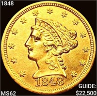 1848 $2.50 Gold Quarter Eagle UNCIRCULATED