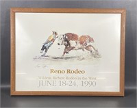 1990 Framed Signed Missy Jenkins Reno Rodeo Print