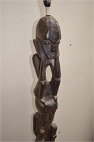 African, Hand Carved Wood Stacked Totem 37"