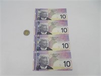 4 x 10$ Canada 2005 avec numéro de série
