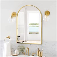 Arched Mirror, 26x38 Gold