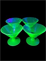 Uranium Glass Sherbet cone shaped dessert cups